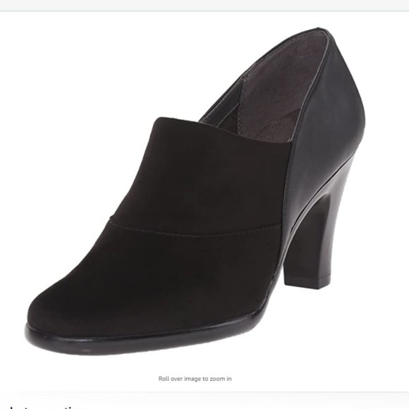 AEROSOLES  Black Bootie Covered Pumps Size 5.5 - Picture 1 of 6